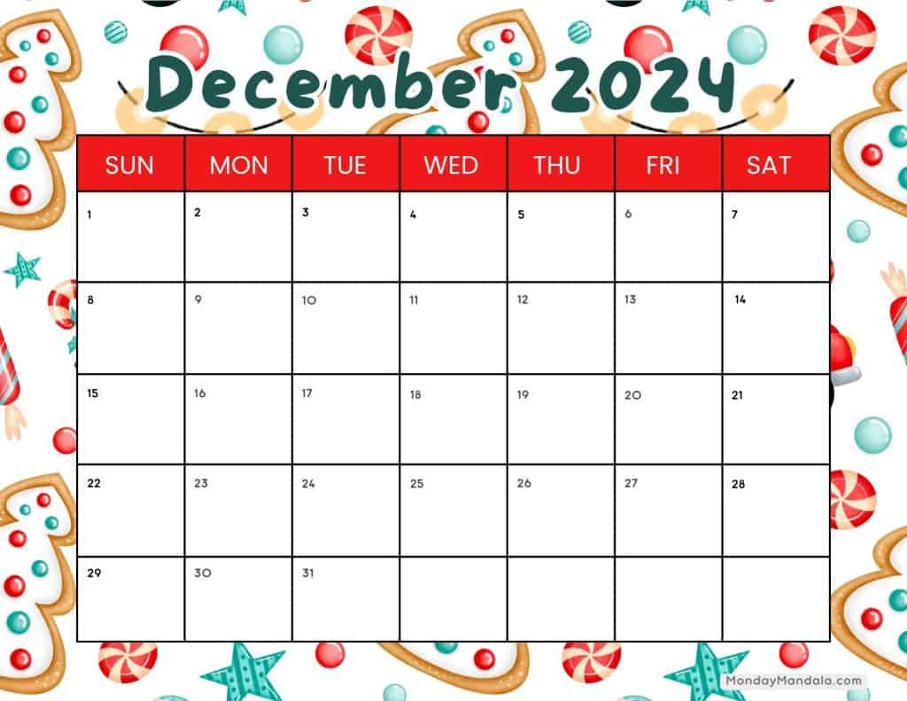 December 2024 Calendars (52 Free Pdf Printables) for Calendar December 2024 Printable With Holidays