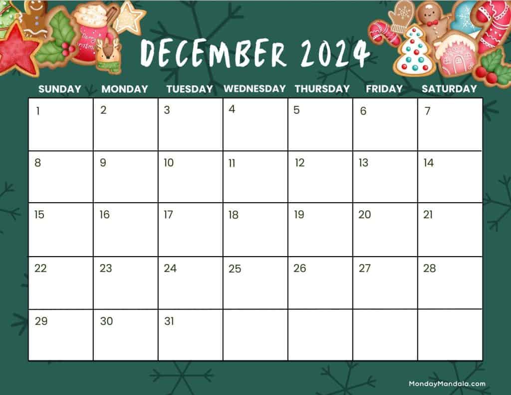 December 2024 Calendars (52 Free Pdf Printables) pertaining to Free Printable December 2024 Christmas Calendar