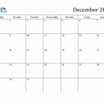 December 2024 Monthly Calendar Throughout Blue Calendar Printable For December 2024