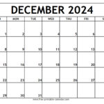 December 2024 Printable Calendar   Free Printable Calendar Throughout Calendar December 2024 Printable Uk