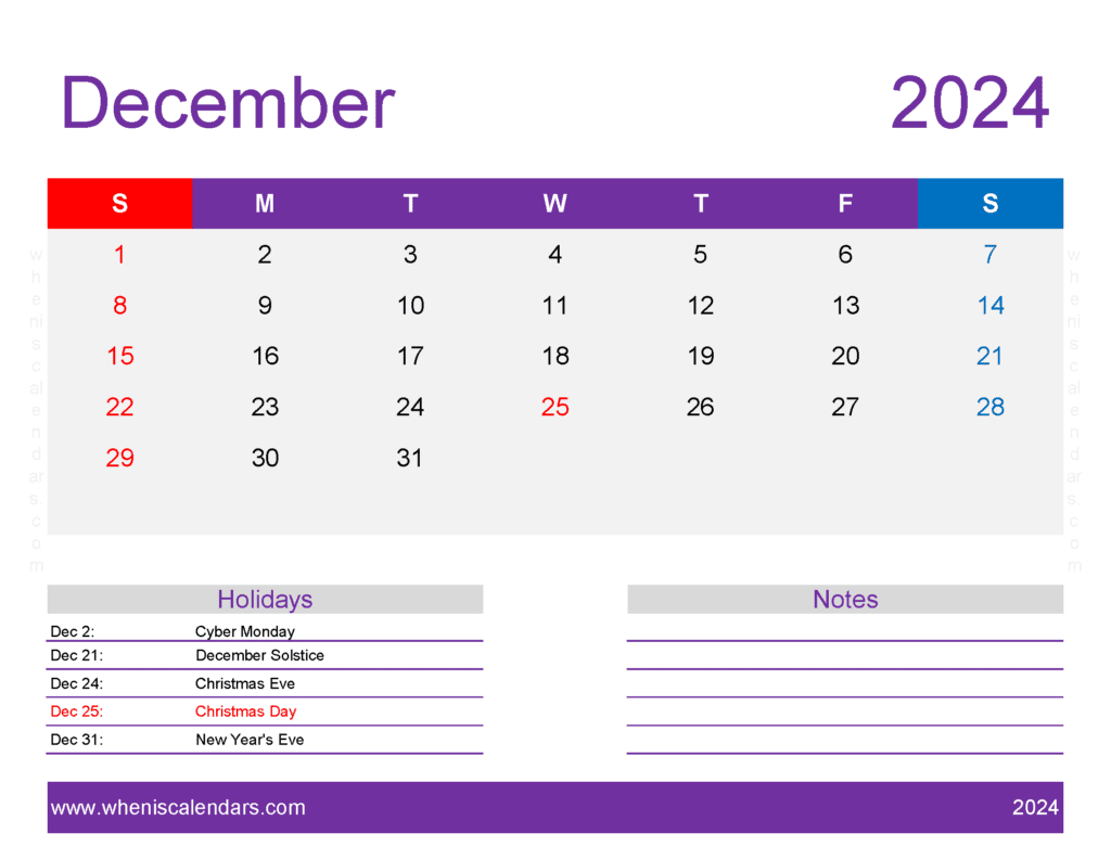 December 2024 Printable Calendar Waterproof Monthly Calendar in 2024 December Printable Calendar Waterproof