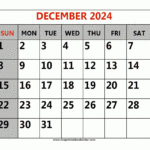 December 2024 Printable Calendars regarding Calendar 2024 December Printable Mon-Sun