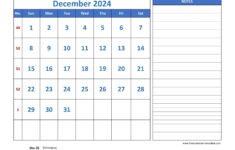 December Calendar 2024 Grid Lines For Holidays And Notes pertaining to Calendar 2024 December Printable With Notes