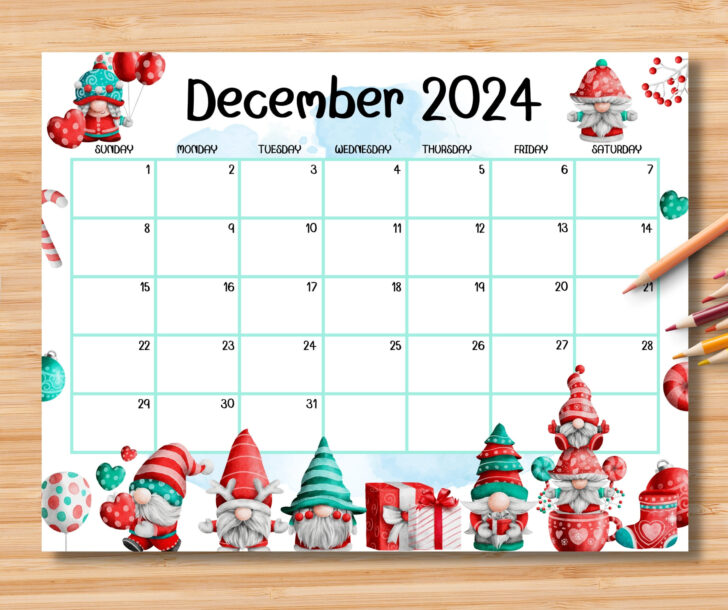 December 2024 Calendar Printable Cute