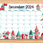 Editable December 2024 Calendar, Adorable Christmas W/ Cute Gnomes With Regard To December 2024 Cute Calendar Printable