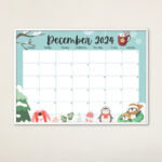 Editable December 2024 Calendar, Cute Penguins, Beautiful Winter With Regard To December 2024 Calendar Printable Penguin