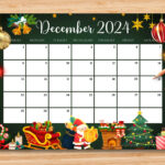 Editable December 2024 Calendar, Gorgeous Christmas With Santa In Christmas Themed December 2024 Printable Calendar