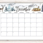 Editable December 2024 Calendar, Snowy House On The Hill And For December 2024 Calendar Printable Kids