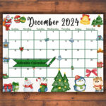 Editable Fillable December 2024 Calendar For Merry Christmas With December 2024 Holiday Calendar Printable