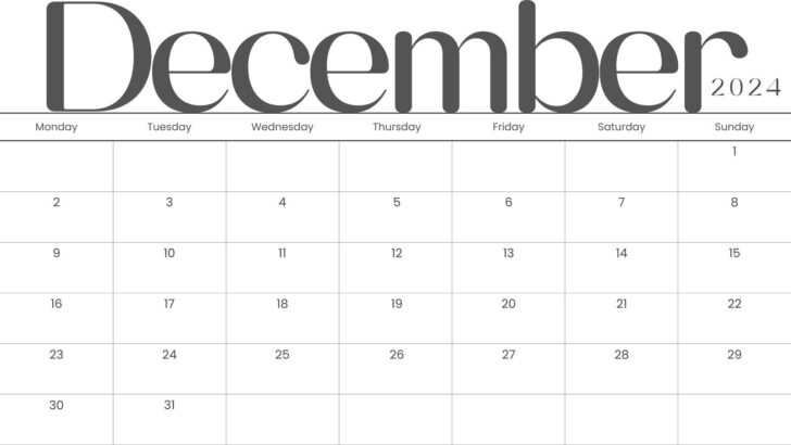 December 2024 Desk Calendar Printable