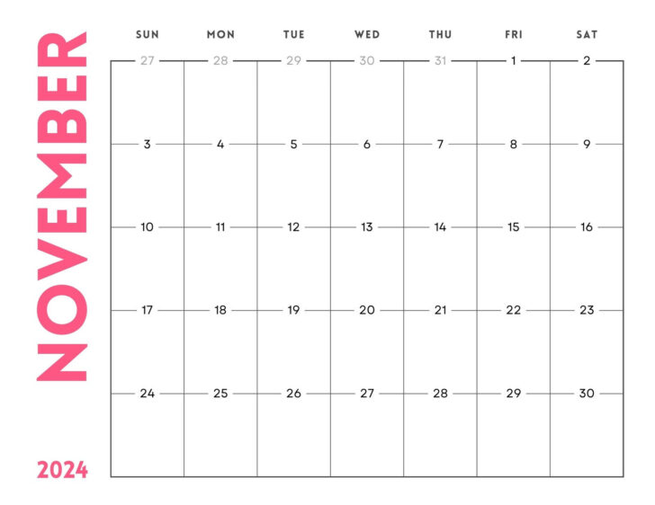 2024 November And December Calendar Free Printable