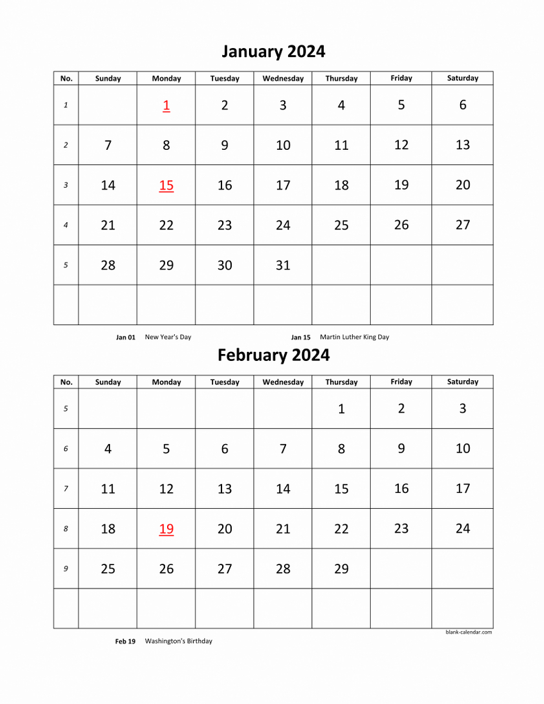 Free Download Printable Calendar 2024, 2 Months Per Page, 6 Pages intended for 2 Month Printable Calendar For November December 2024