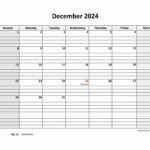 Free Download Printable December 2024 Calendar, Large Box Grid Intended For December 2024 Calendar Printable With Large Print