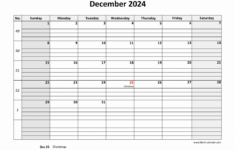 Free Download Printable December 2024 Calendar, Large Box Grid intended for December 2024 Calendar Printable With Large Print