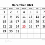 Free Download Printable December 2024 Calendar, Large Font Design Inside December 2024 Calendar Printable With Large Print