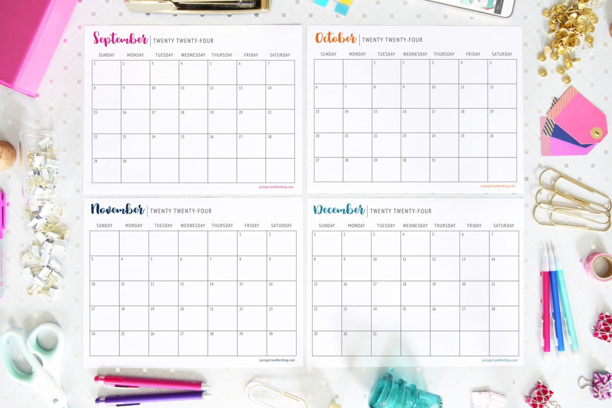 Free Printable Calendar 2024 | Abby Organizes pertaining to Calendar September October November December 2024 Seperate Printable Cute