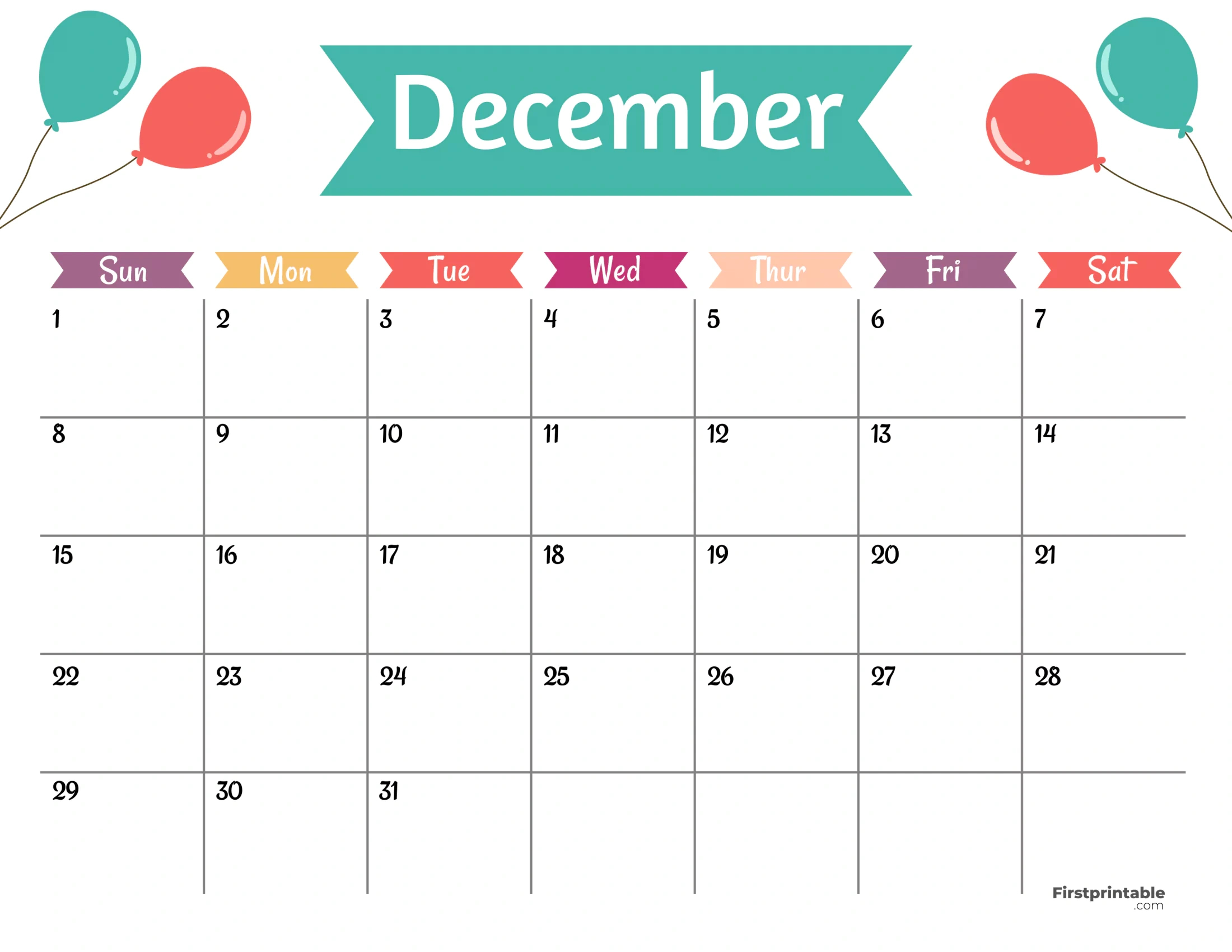 Free Printable &amp;amp; Fillable December Calendars 2024 inside December 2024 Calendar Printable Kids