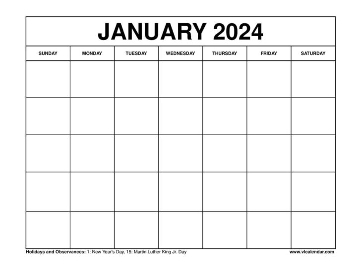 Calendar 2024 January To December Printable