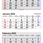 January 2025 Calendar | Templates For Word, Excel And Pdf For Printable December 2024 To January 2025 Calendar