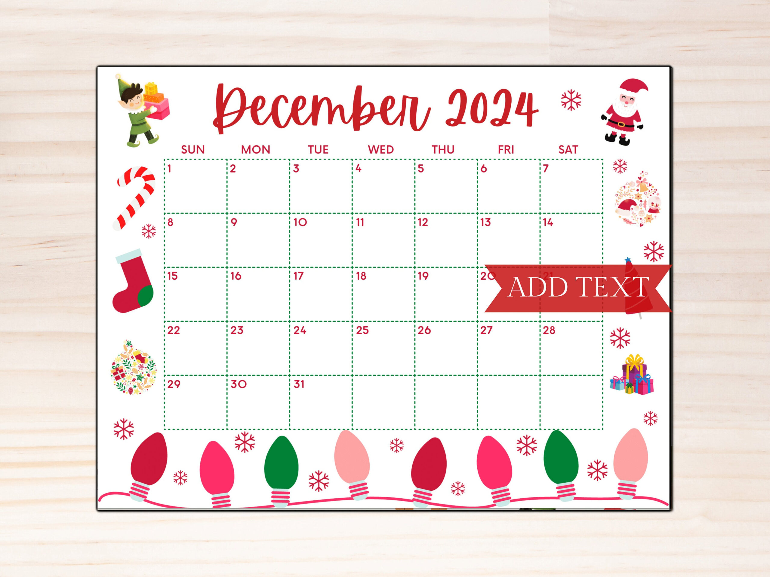 Monatskalender Dezember 2024, Weihnachtskalender within December 2024 Calendar With Holidays Printable