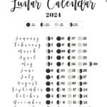 Moon Phase Calendar   Cute & Free Printable 2024 Lunar Calendar For December 2024 Moon Calendar Printable