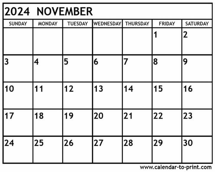 Calendar For November And December 2024 Printable