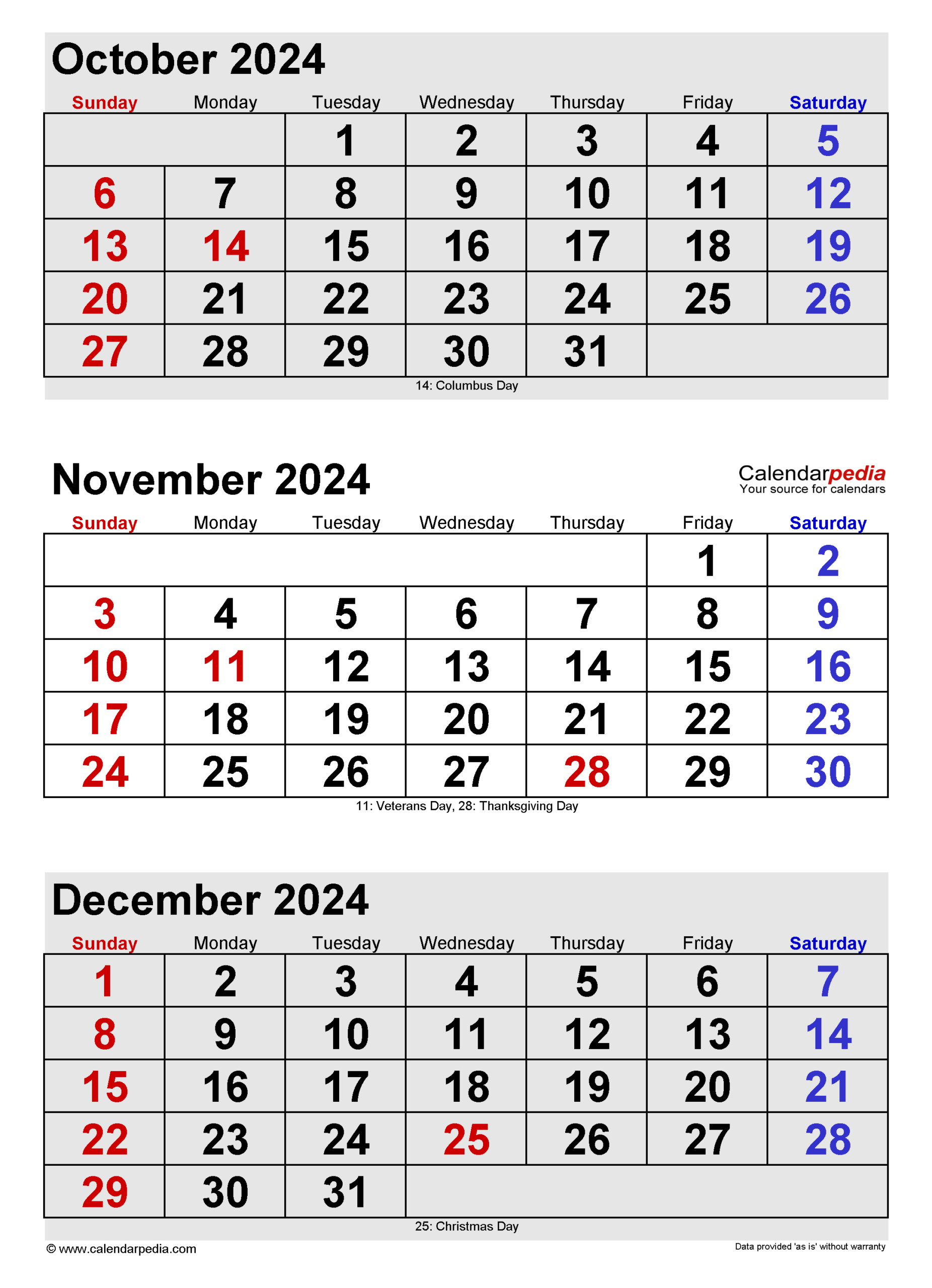 November 2024 Calendar | Templates For Word, Excel And Pdf intended for Blank Calendar October November December 2024 Printable