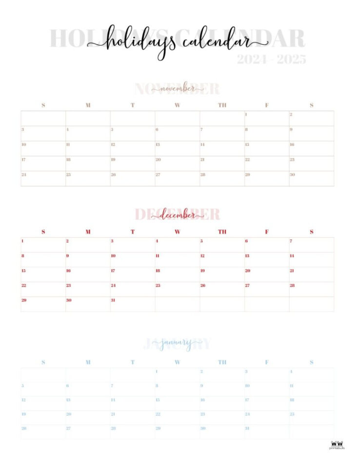 November December 2024 And January 2025 Printable Calendar