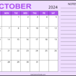 October 2024 Calendar (Free Printable) – Diy Projects, Patterns With Regard To Calender Free Printable October December 2024 Bills