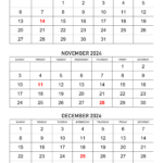 October To December 2024 Calendar | Calendar Quickly for 3 Month Calendar Printable October November December 2024