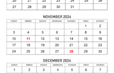 October To December 2024 Calendar | Calendar Quickly for 3 Month Calendar Printable October November December 2024