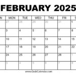 Printable February 2025 Calendar Inside Printable December 2024 To January 2025 Calendar