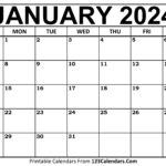 Printable January 2024 Calendar Templates   123Calendars With Calendar 2024 January To December Printable