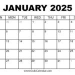 Printable January 2025 Calendar Intended For Free Printable Calendar December 2024 January 2025