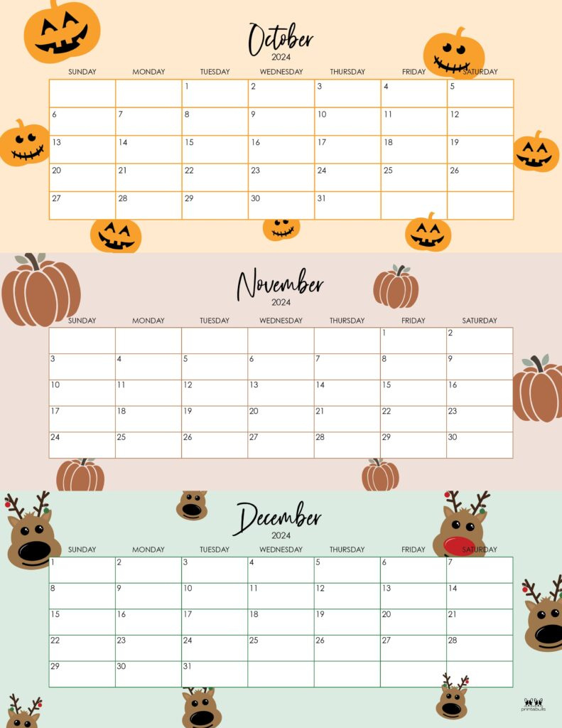 Three Month/Quarterly Calendars - 36 Free Calendars | Printabulls throughout 3 Month Printable Calendar October November December 2024