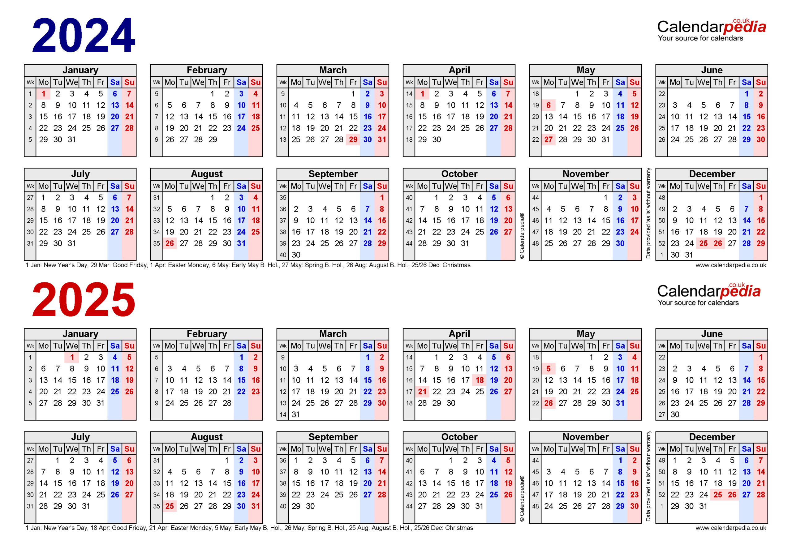 Two Year Calendars For 2024 And 2025 (Uk) For Pdf inside December 2024 January 2025 Calendar Printable Uk