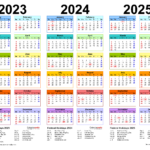 2023 2025 Three Year Calendar   Free Printable Pdf Templates Intended For 3 Year Calendar 2022 To 2025 Printable