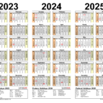 2023 2025 Three Year Calendar   Free Printable Pdf Templates Regarding 3 Year Calendar 2022 To 2025 Printable