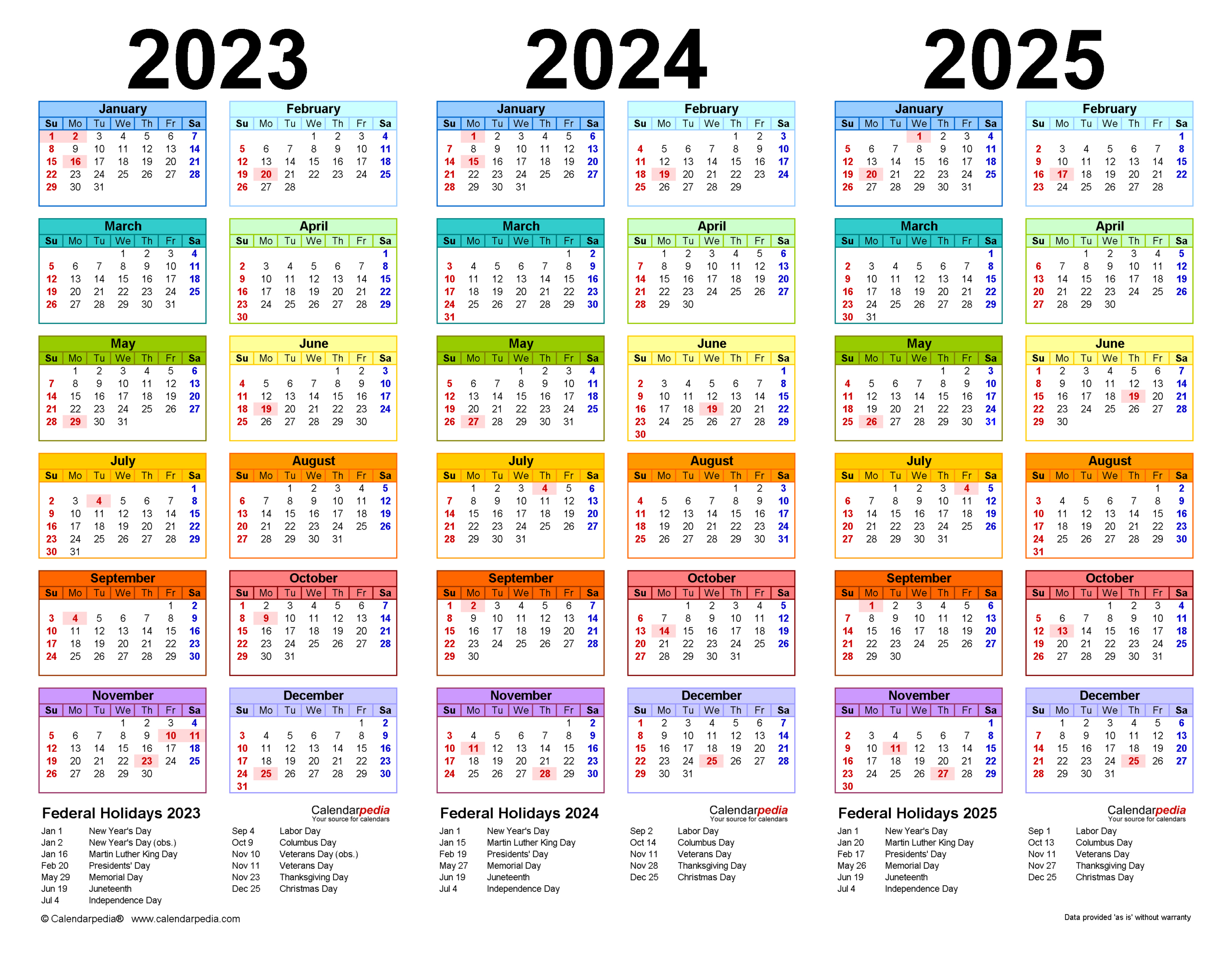 2023-2025 Three Year Calendar - Free Printable Word Templates with 3 Year Calendar 2023 To 2025 Printable