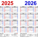 2025 2026 Two Year Calendar   Free Printable Pdf Templates For 2025 And 2026 Calendar With Holidays Printable Free