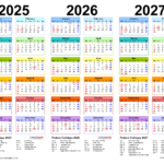 2025 2027 Three Year Calendar   Free Printable Pdf Templates In 3 Year Calendar 2025 To 2027 Printable