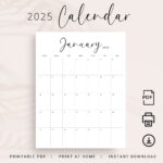 2025 Calendar 2025 Monthly Planner Printable 2025 Vertical Monthly With Regard To 2025 Monthly Calendar Vertical Printable Free