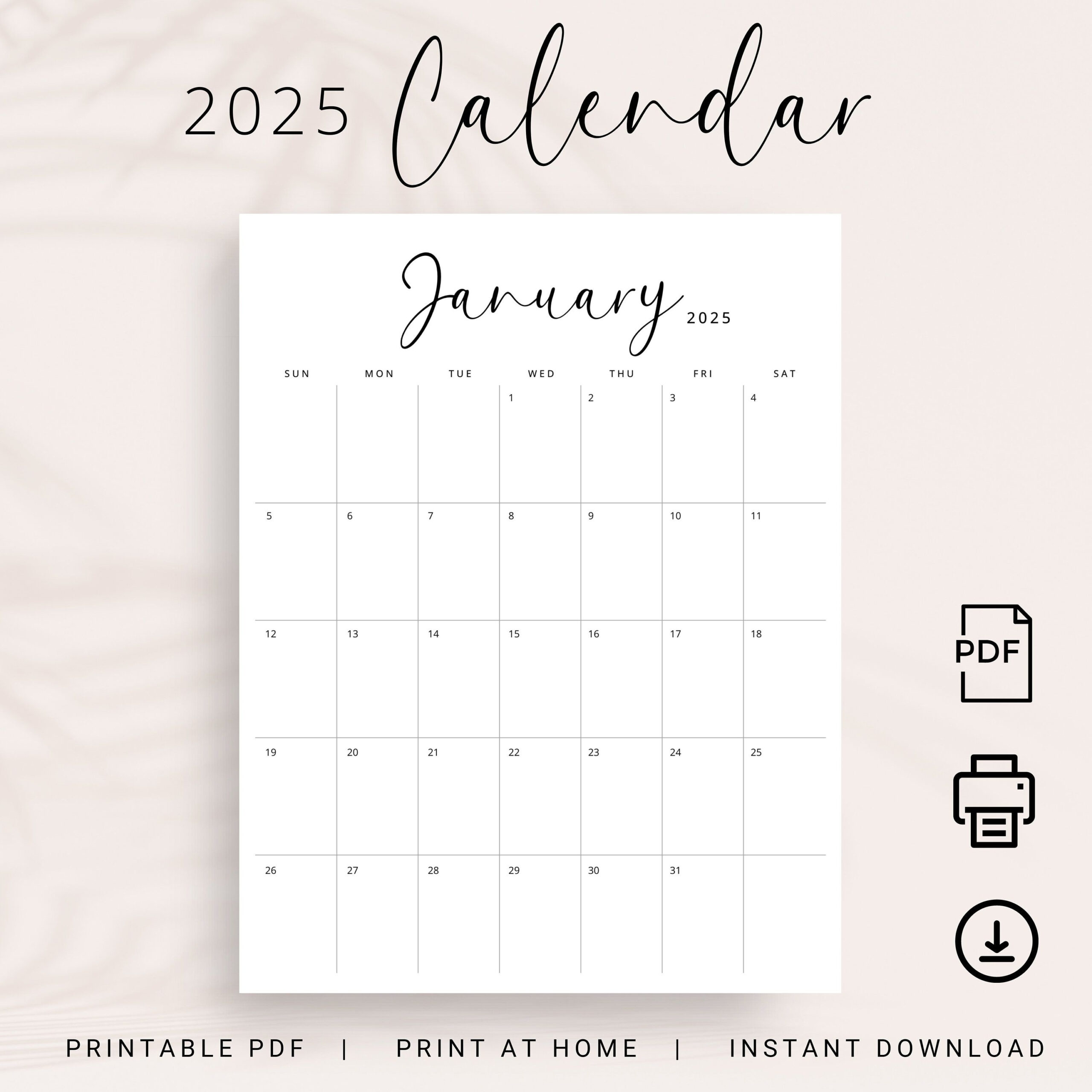 2025 Calendar 2025 Monthly Planner Printable 2025 Vertical Monthly with regard to 2025 Monthly Calendar Vertical Printable Free