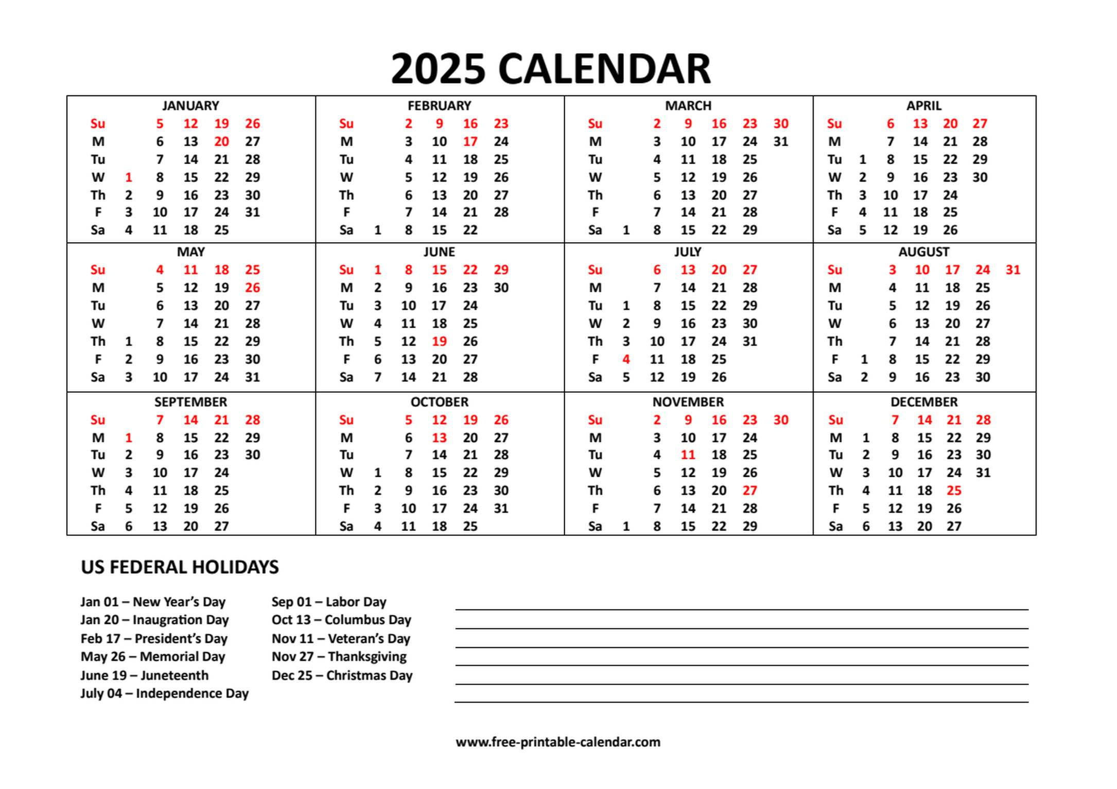 2025 Calendar - Free Printable Calendar within Www.free-Printable-Calendar.com 2025