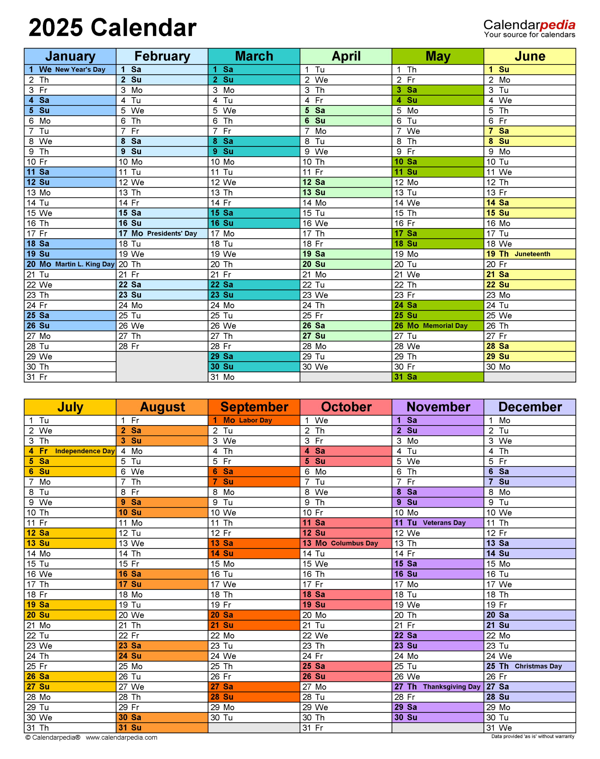 2025 Calendar - Free Printable Excel Templates - Calendarpedia intended for Attendance Calendar 2025 Printable Free