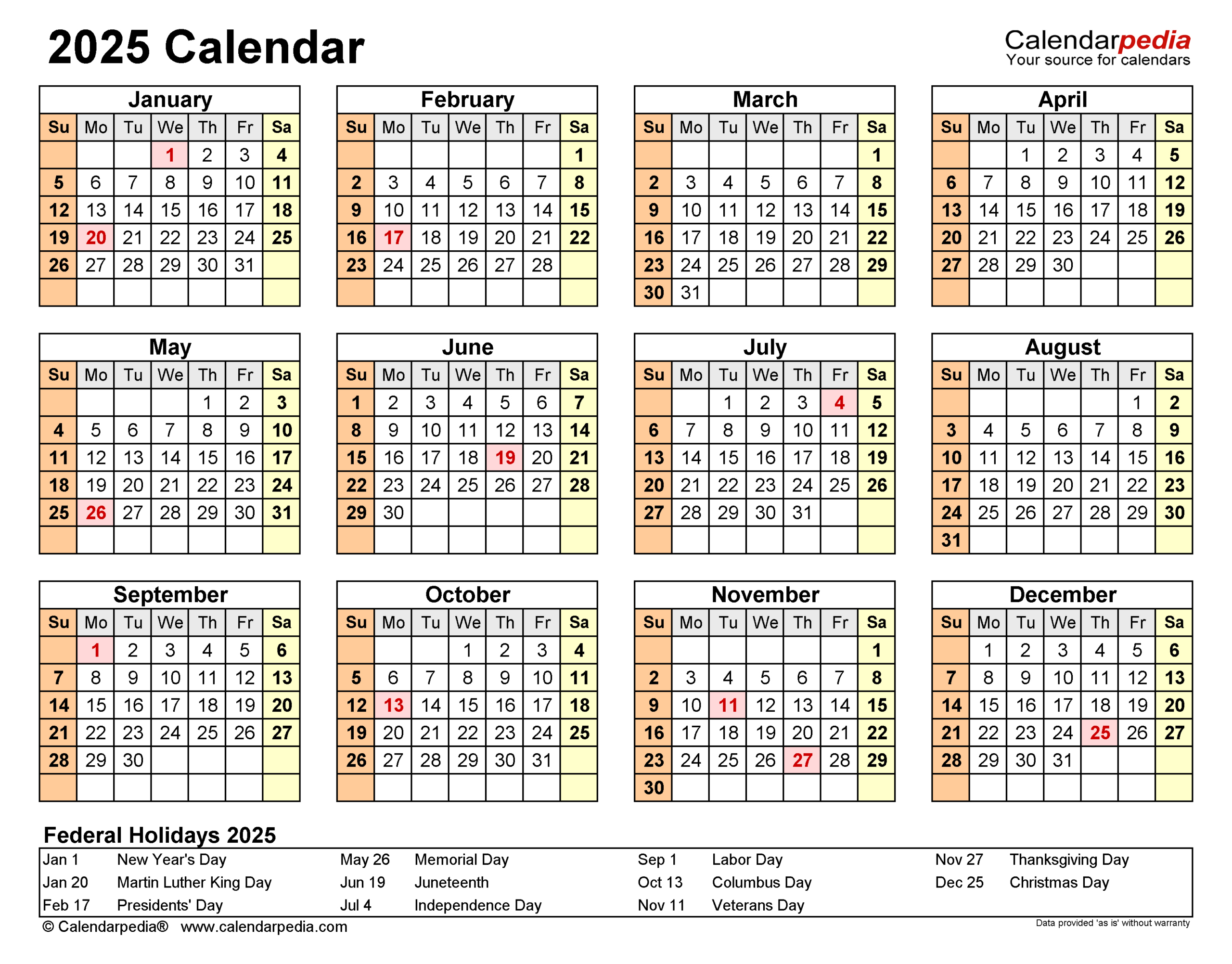 2025 Calendar - Free Printable Pdf Templates - Calendarpedia regarding 2025 Calendar Printable Calendarpedia