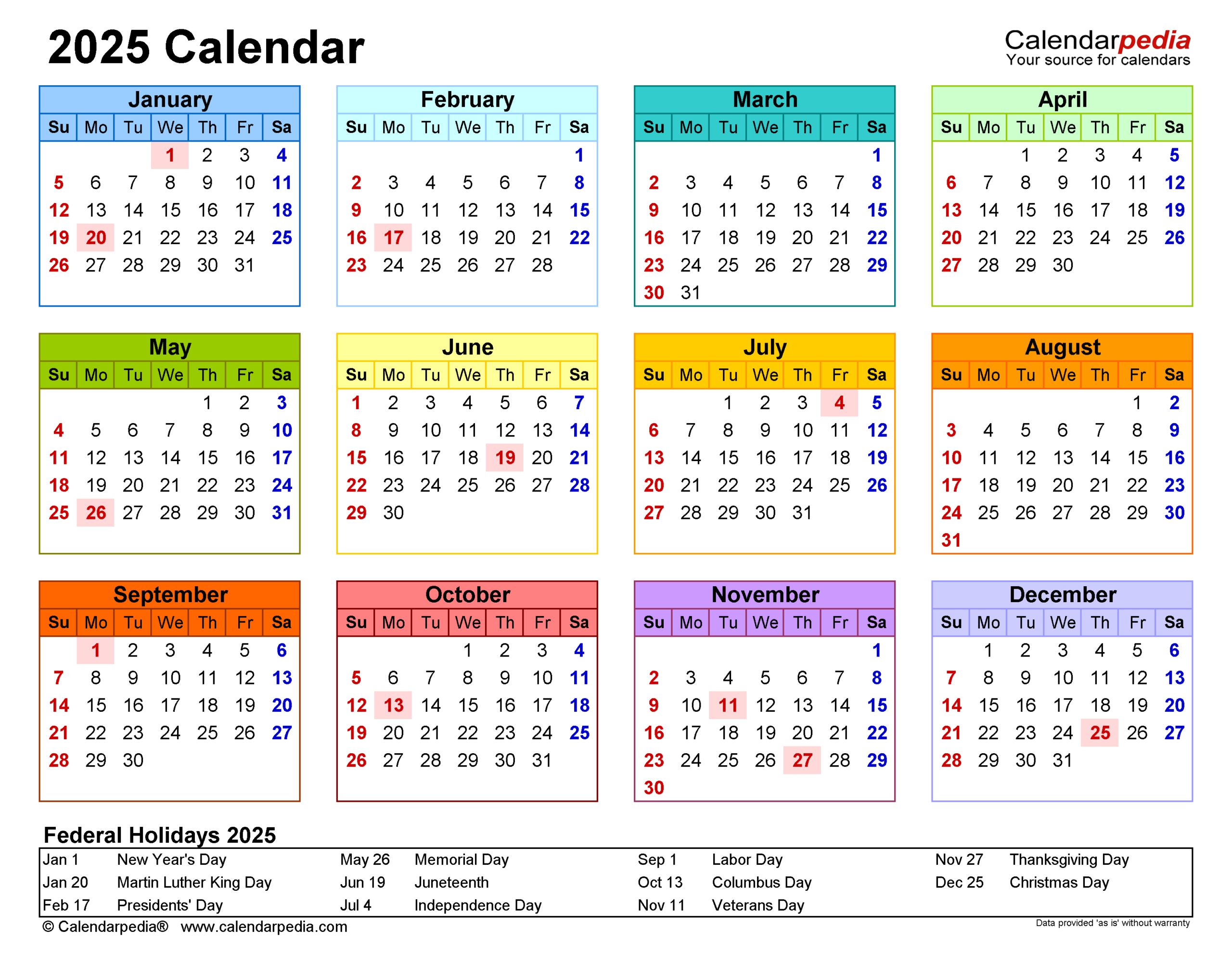 2025 Calendar - Free Printable Pdf Templates - Calendarpedia within 2025 Calendar Printable Calendarpedia