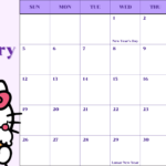 2025   Calendar   Hello Kitty   Template  Kjc.creativedesigns With Hello Kitty January 2025 Calendar Printable