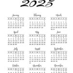 2025 Calendar Printable   18 Cute & Free 2025 Yearly Calendar For 2025 Calendar Printable Free One Page