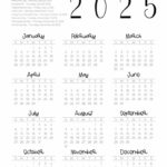 2025 Calendar Printable   18 Cute & Free 2025 Yearly Calendar For Year Printable 2025 Calendar